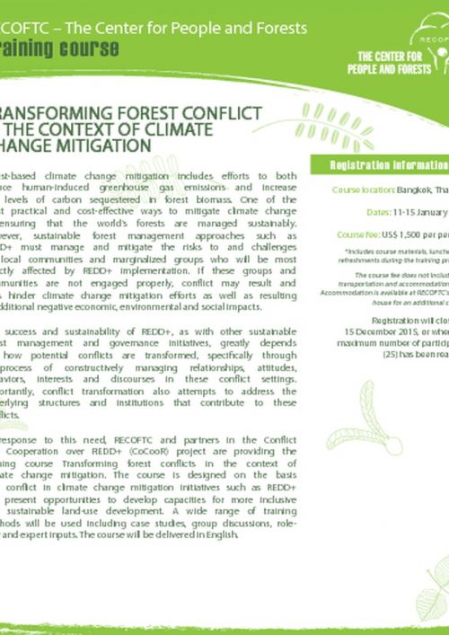 Transforming forest conflict in the context of climate change mitigation