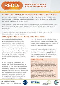 REDD-Net Asia-Pacific Bulletin #1: Introducing Equity in REDD